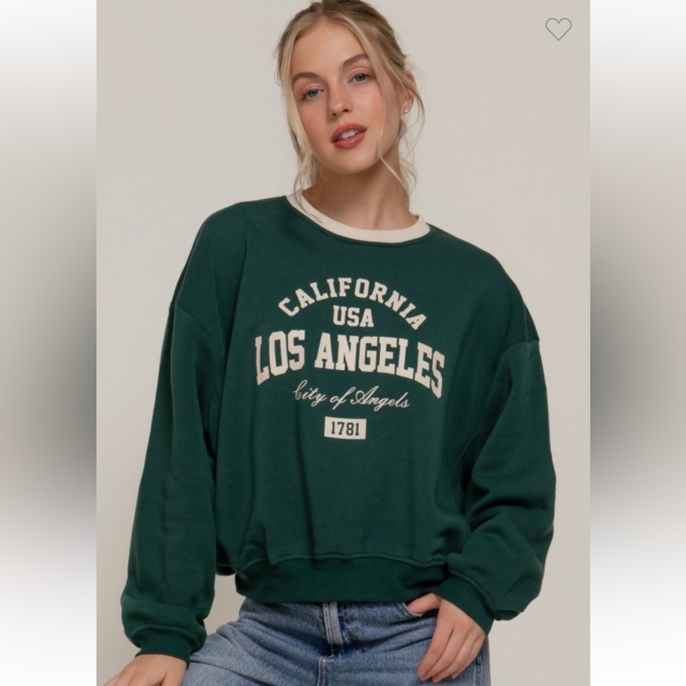 Kelly Green California Los Angeles Graphic Sweatshirt